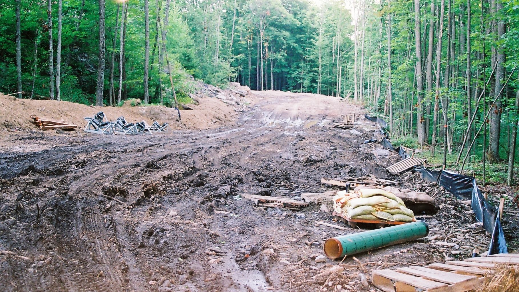 A pipeline route in New York state