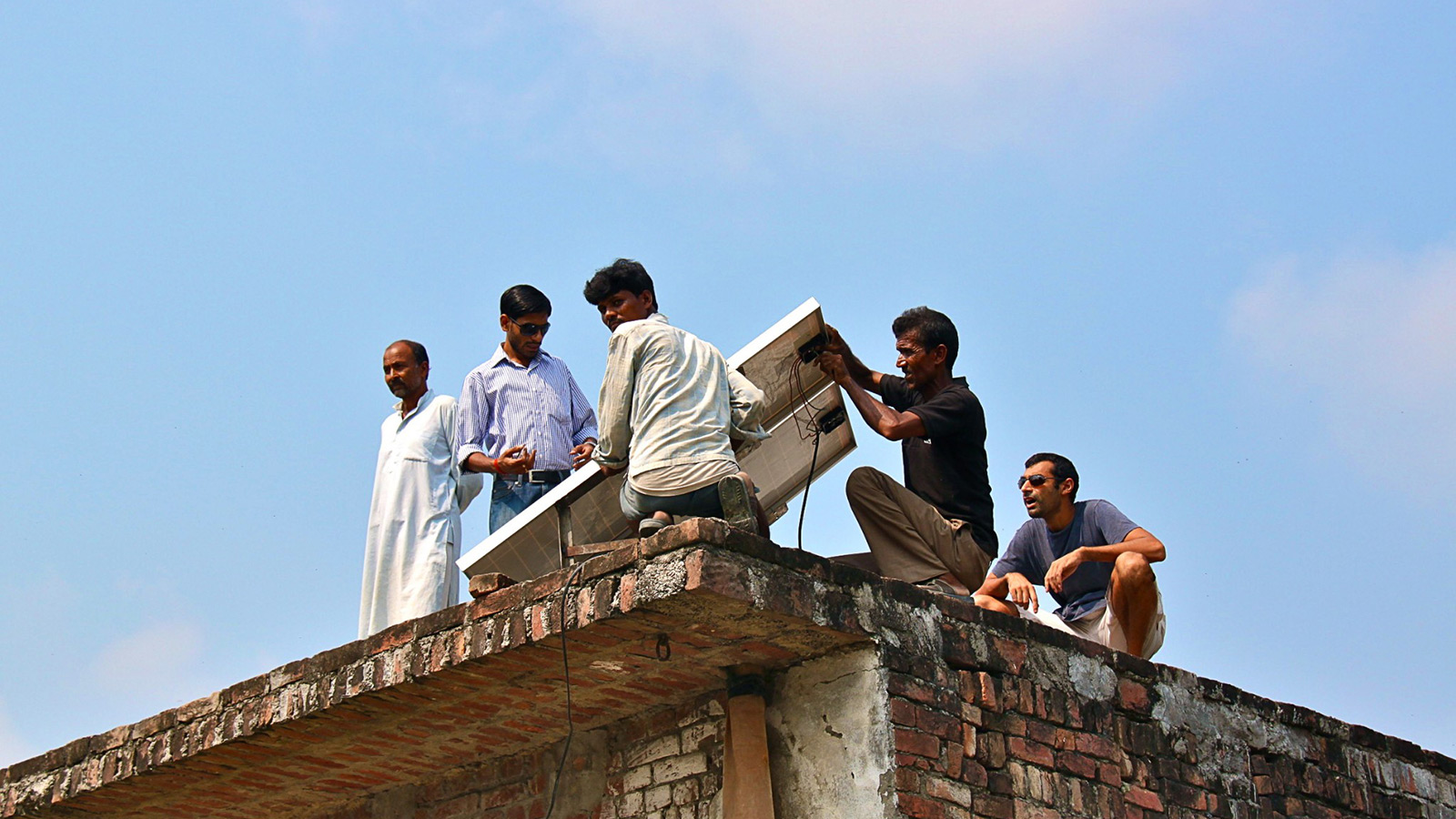 Solar panels in rural India