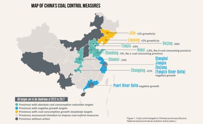 Twelve Chinese provinces have already pledged to implement coal control measures. 