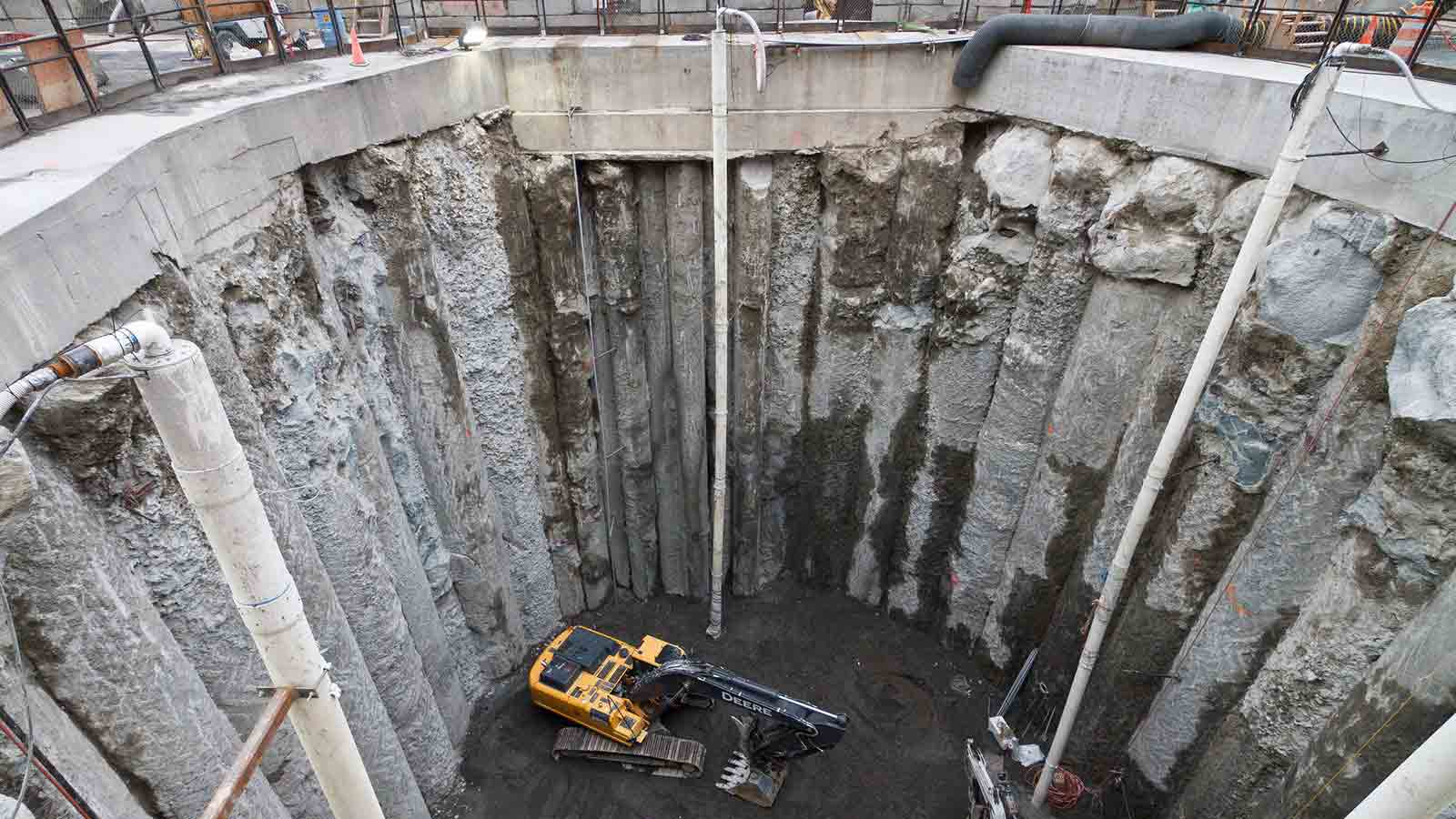 Looking inside the SR 99 tunnel access pit