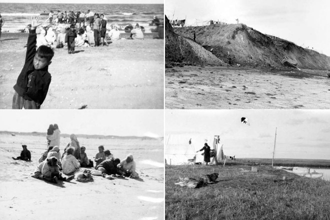 Older photos of the island show wide, sandy beaches. Village elders remember playing tag and "Eskimo baseball” on the beach until late into the night. 