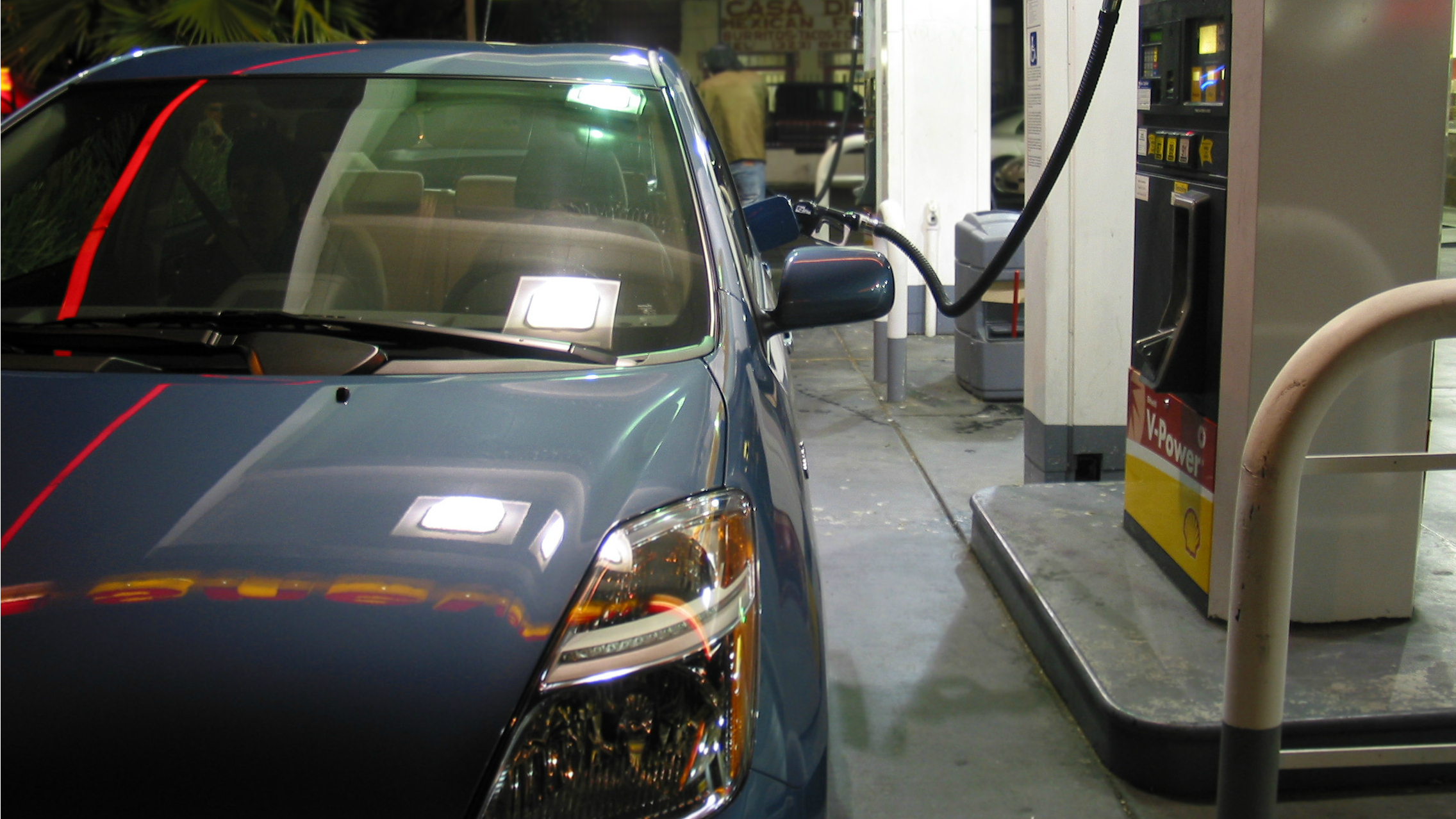 Prius at gas station