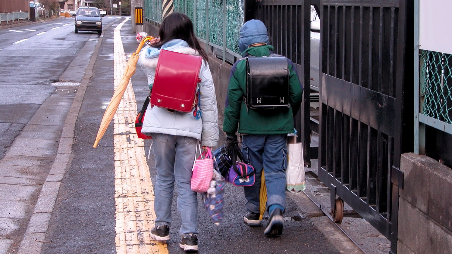 Walking home from school