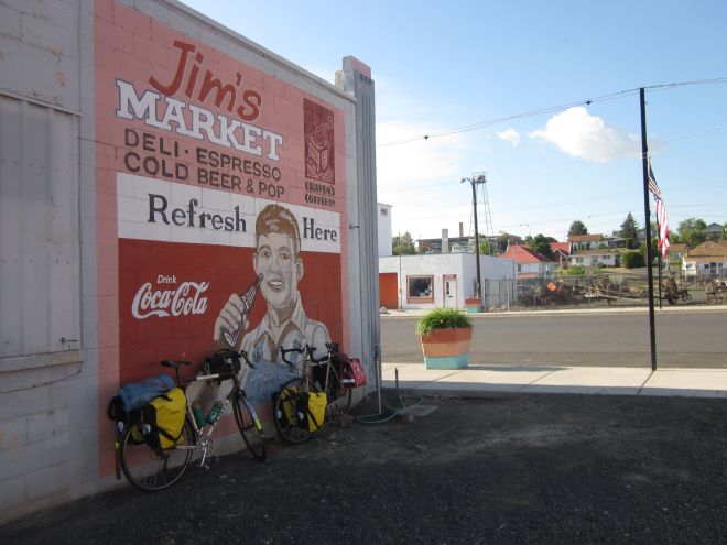 Bike parking at Jim’s Market in Lind, Wash.