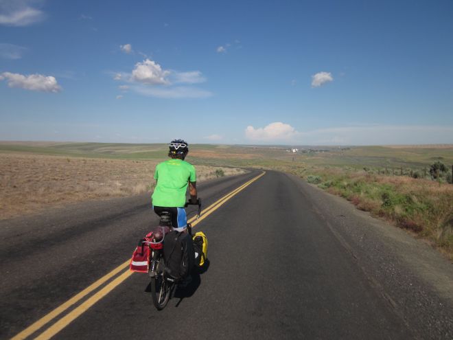 Riding down Lind-Warden Road, one small segment of America’s impeccable, overbuilt auto infrastructure.