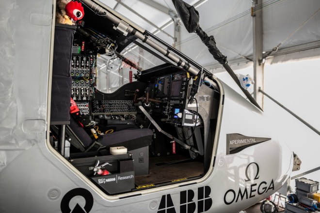 The cockpit of Solar Impulse 2 resembles a tube hotel, in miniature. 