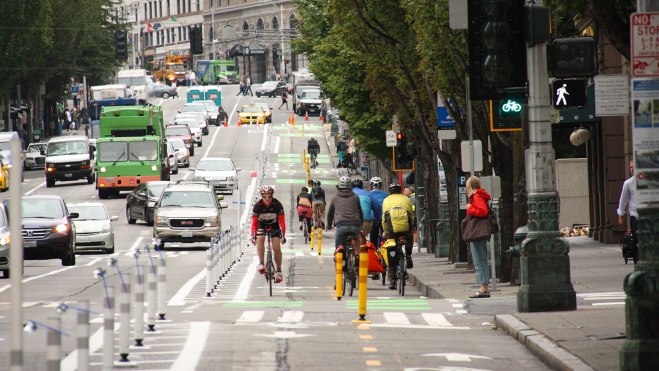 street with bike lane