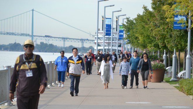 The Detroit Riverwalk.