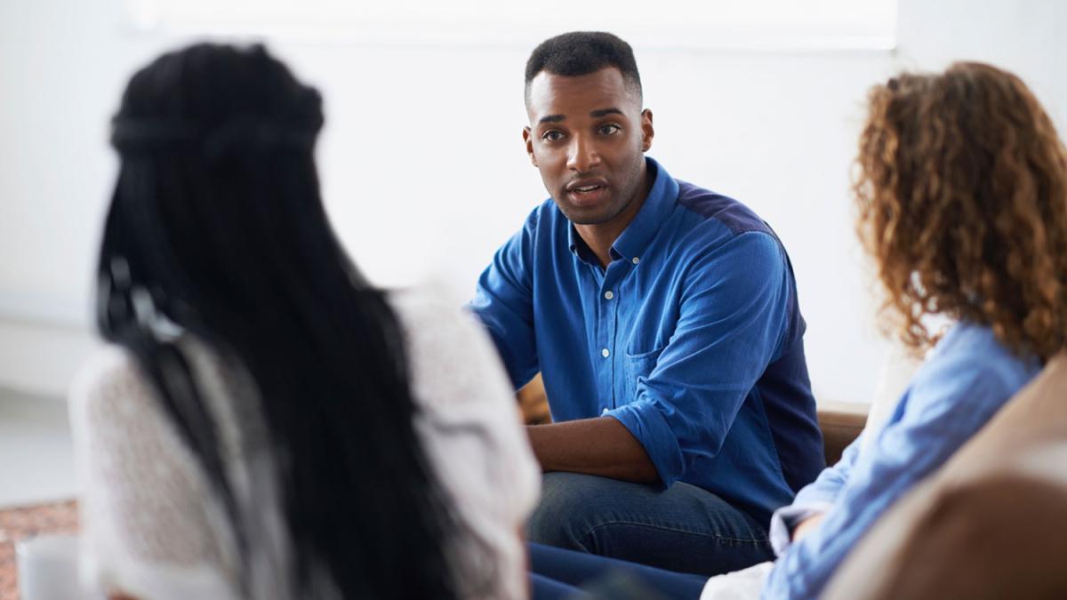 African Americans conversing