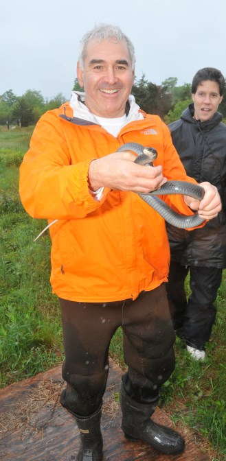 Andy Sabin with a snake.