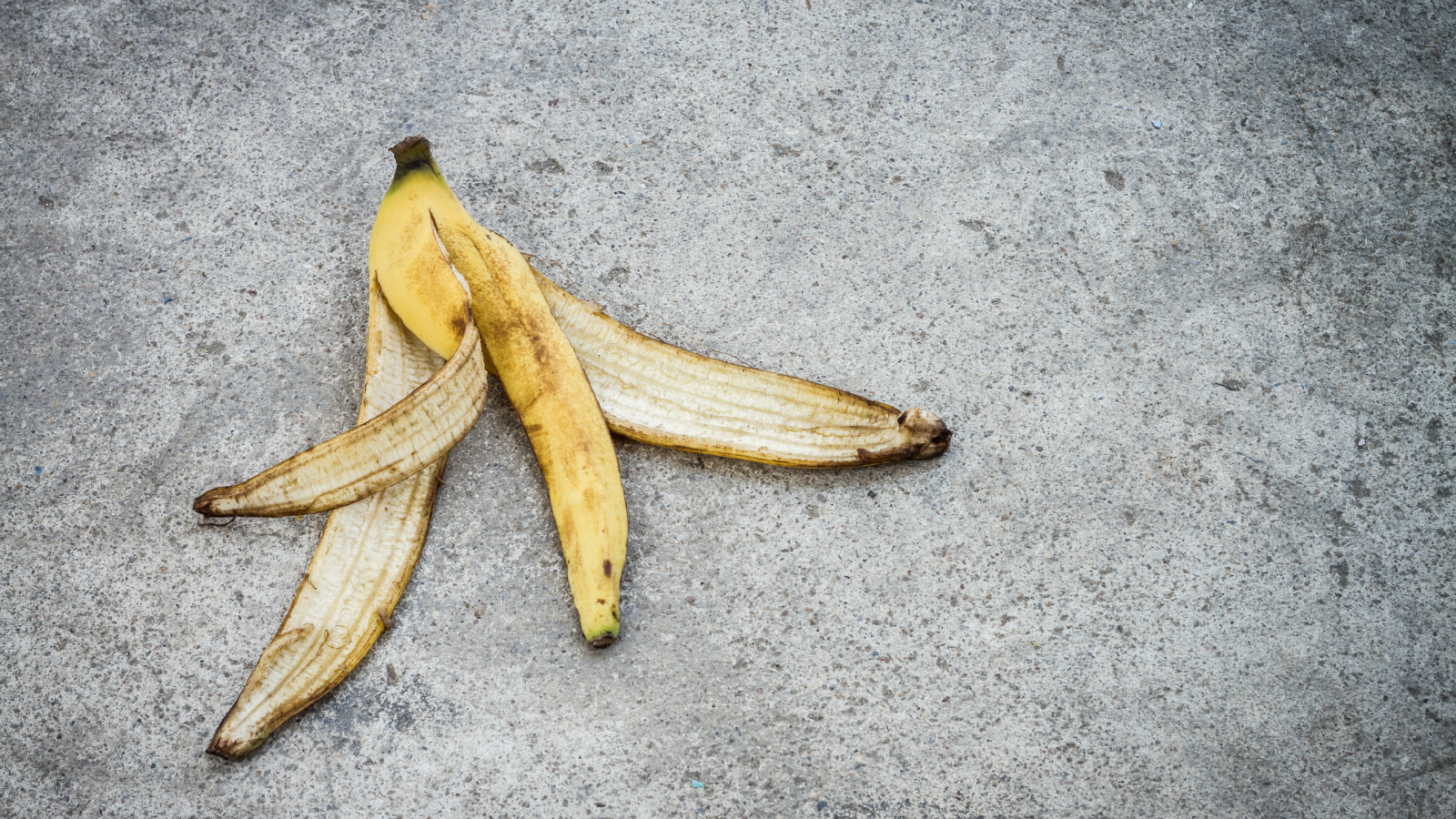 banana peel on the ground