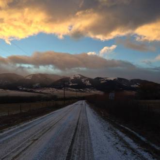 On the county road that runs through the Smith ranch. 