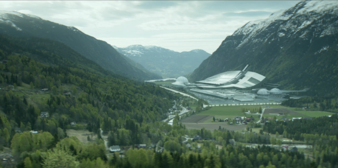 A clean energy plant in the mountains.