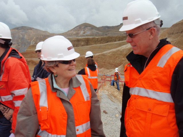 Sister Daly at the Numont Mine in Peru.