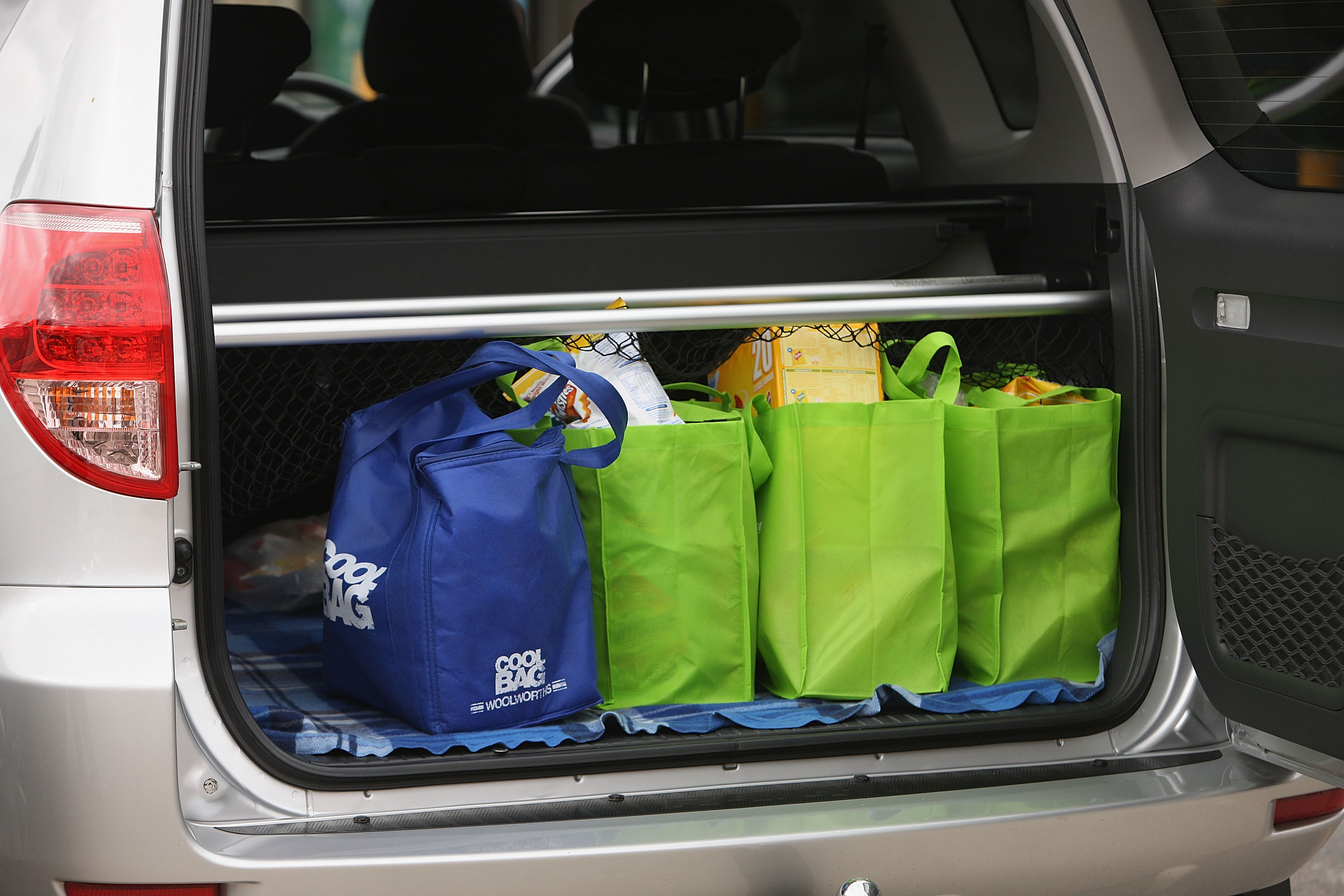 Environmental shopping bags are seen at the Thebarton Foodland in Adelaide, Australia. South Australia has now implemented a state wide ban on retailers providing customers with plastic bags forcing them to find an alternative.