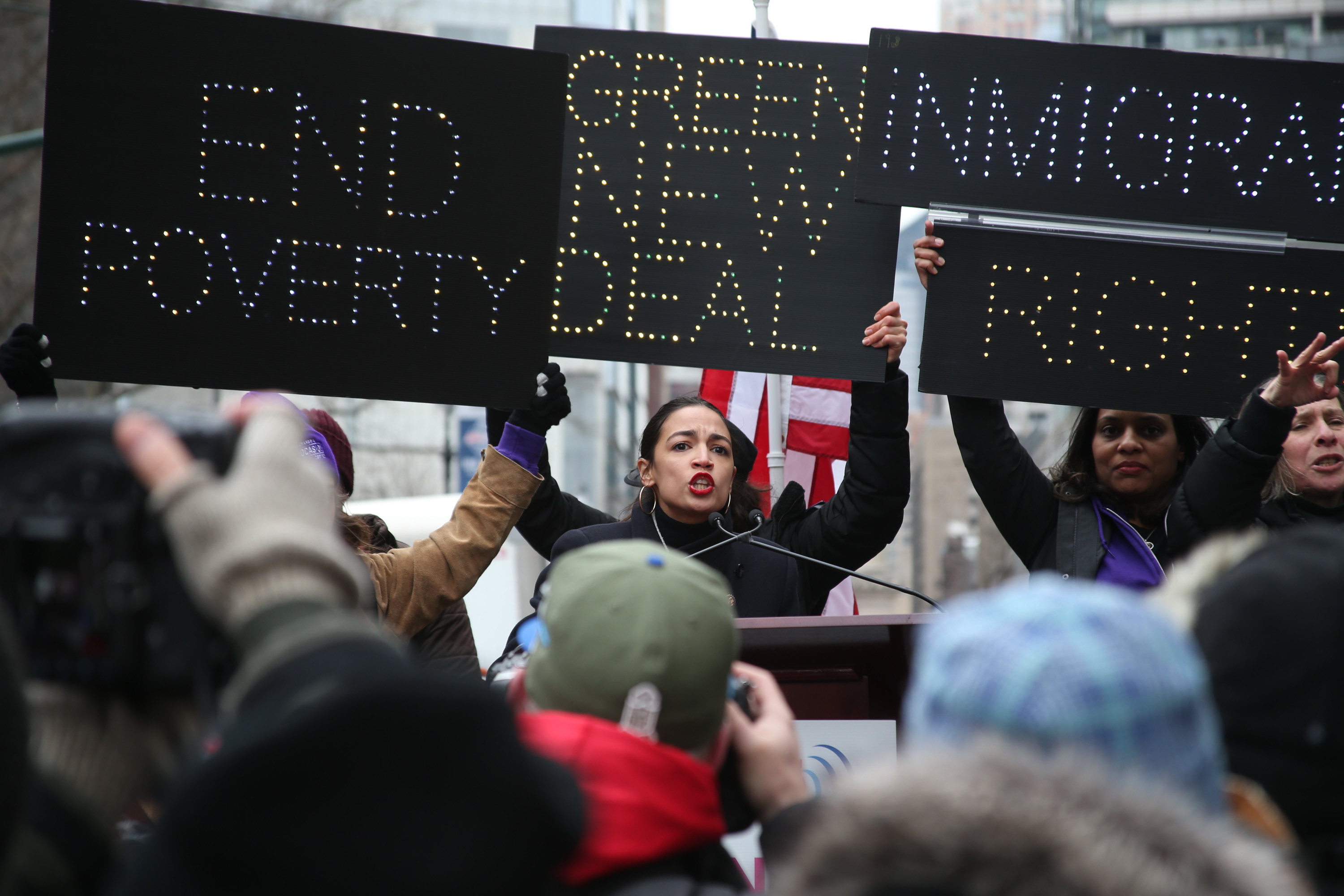 Alexandria Ocasio-Cortez at the Women's March in New York City.