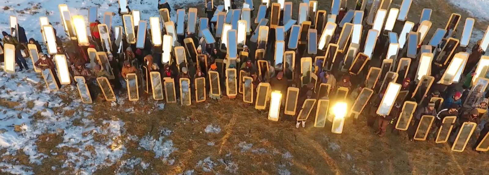 The Mirror Shield Project at Oceti Sakowin camp near Standing Rock, North Dakota.