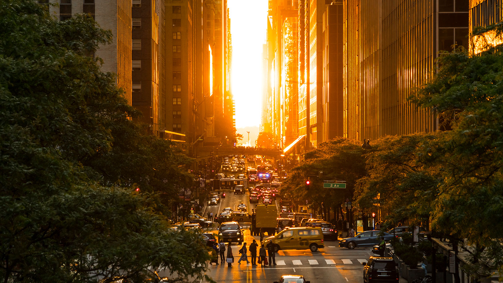 The day after the Manhattanhenge on 42nd street, Manhattan, New York City.