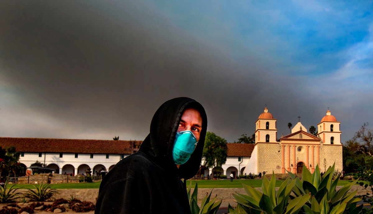 fire Santa Barbara mission