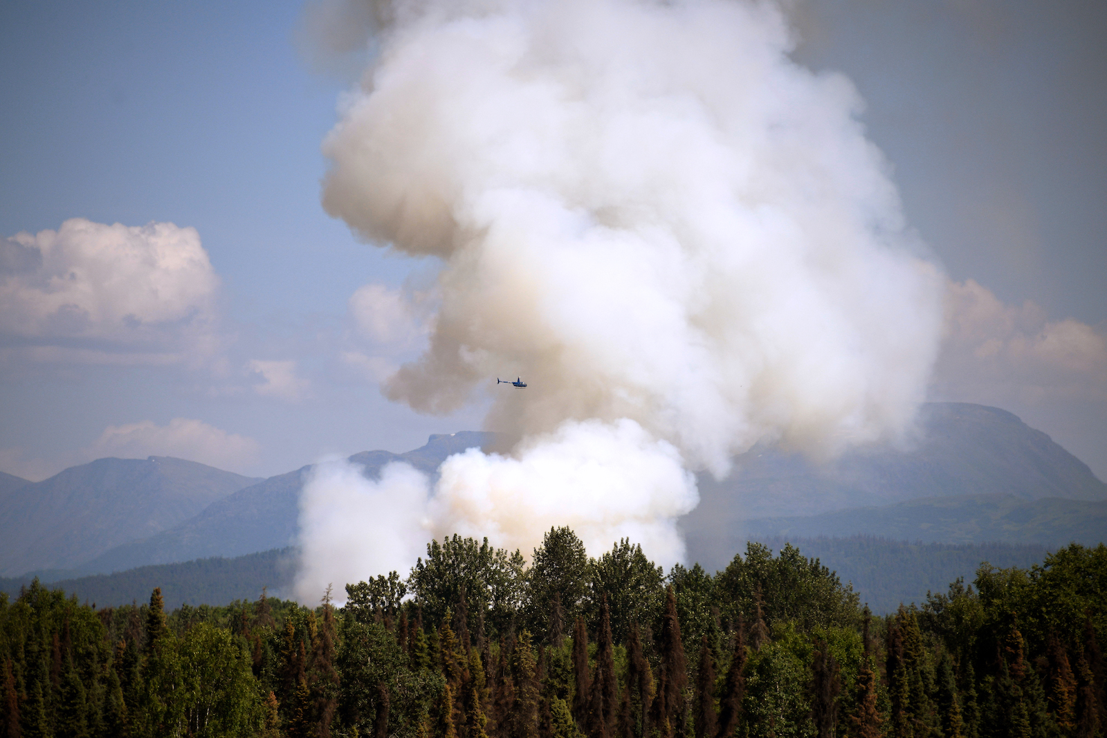 Alaska fire heatwave helicopter