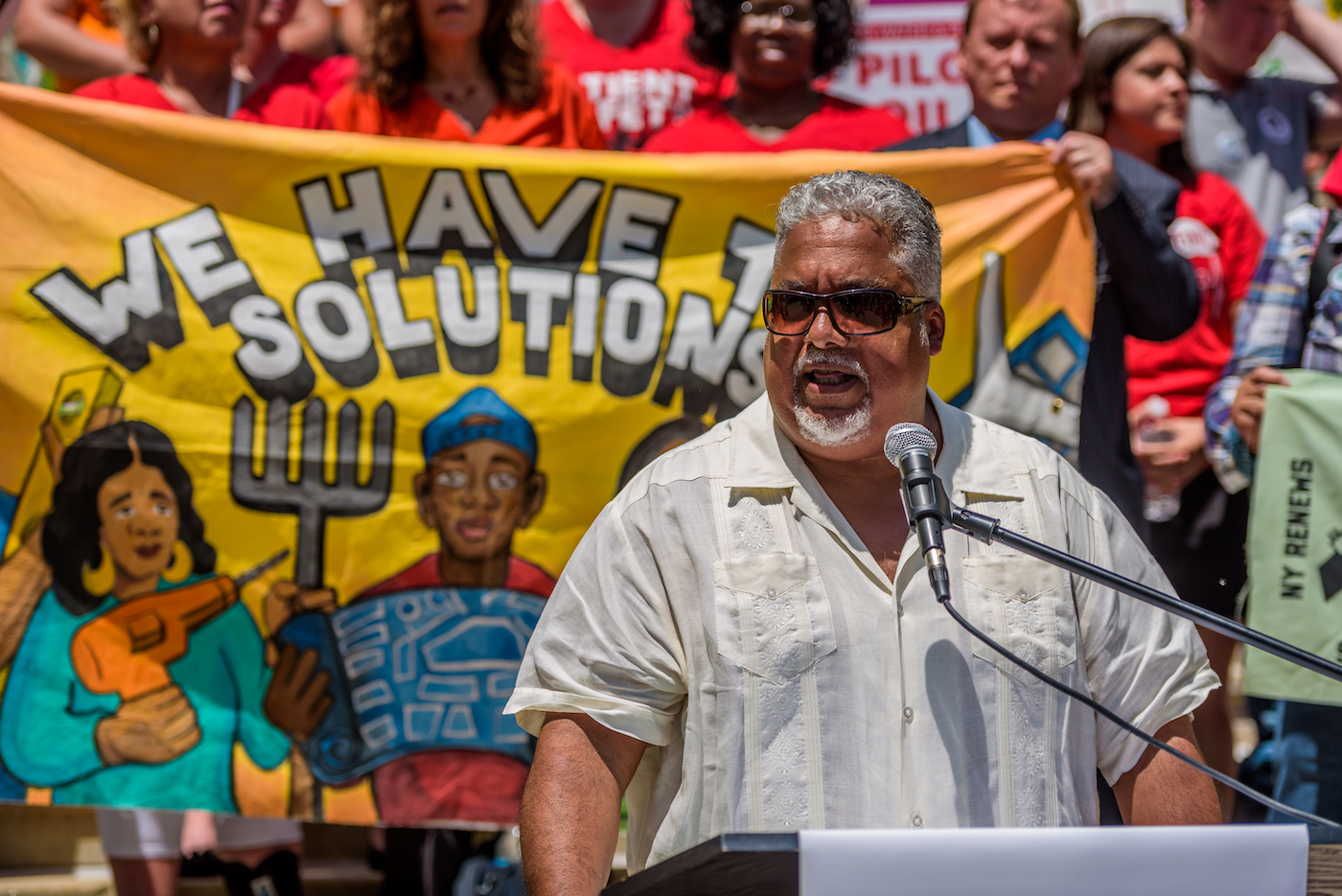 Environmental justice leader eddie bautista gives a speech