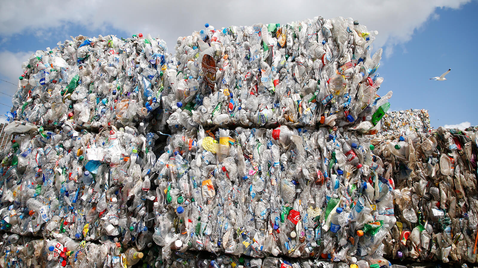 Bails of plastic bottles