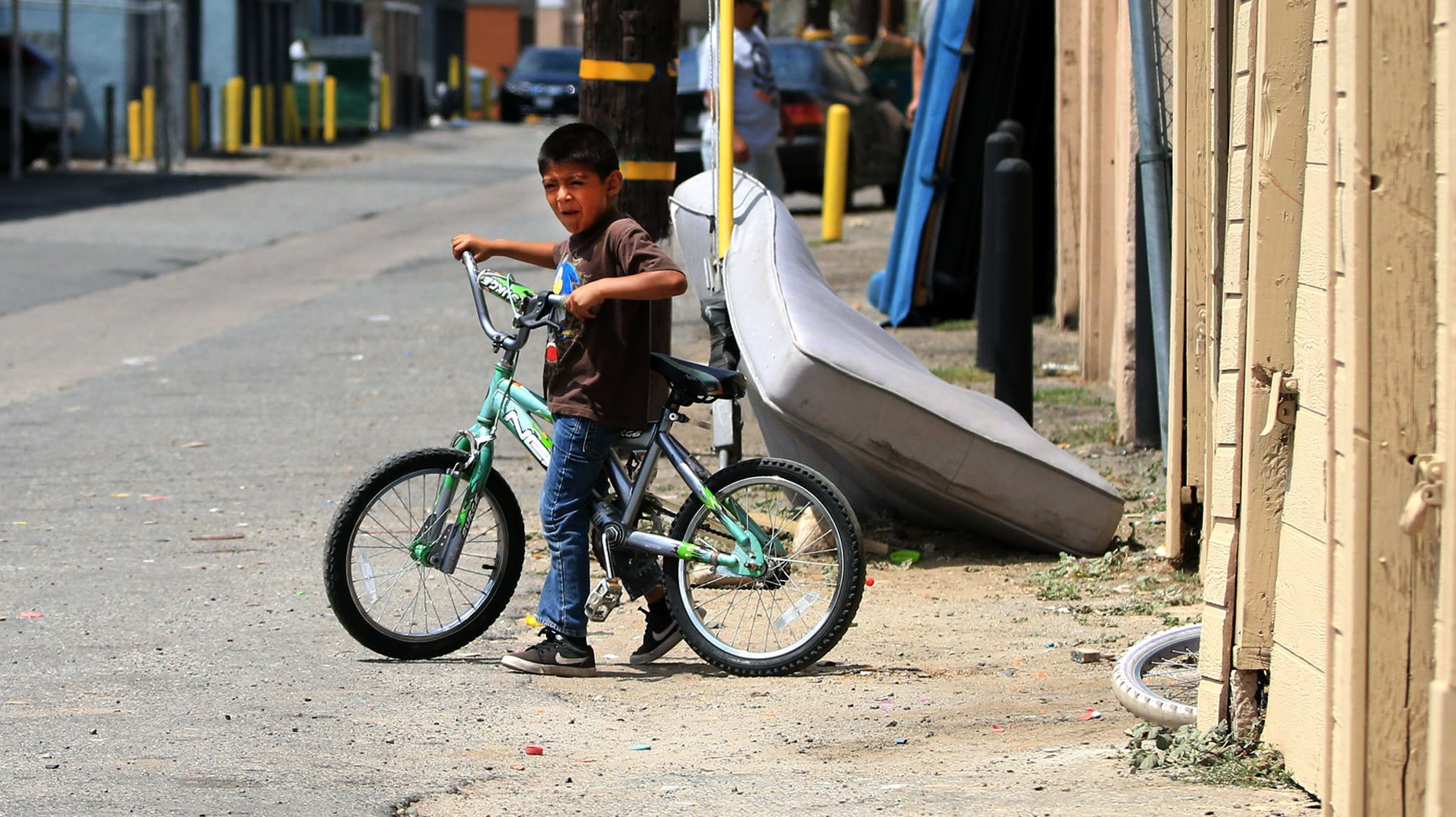 Santa Ana child on bike