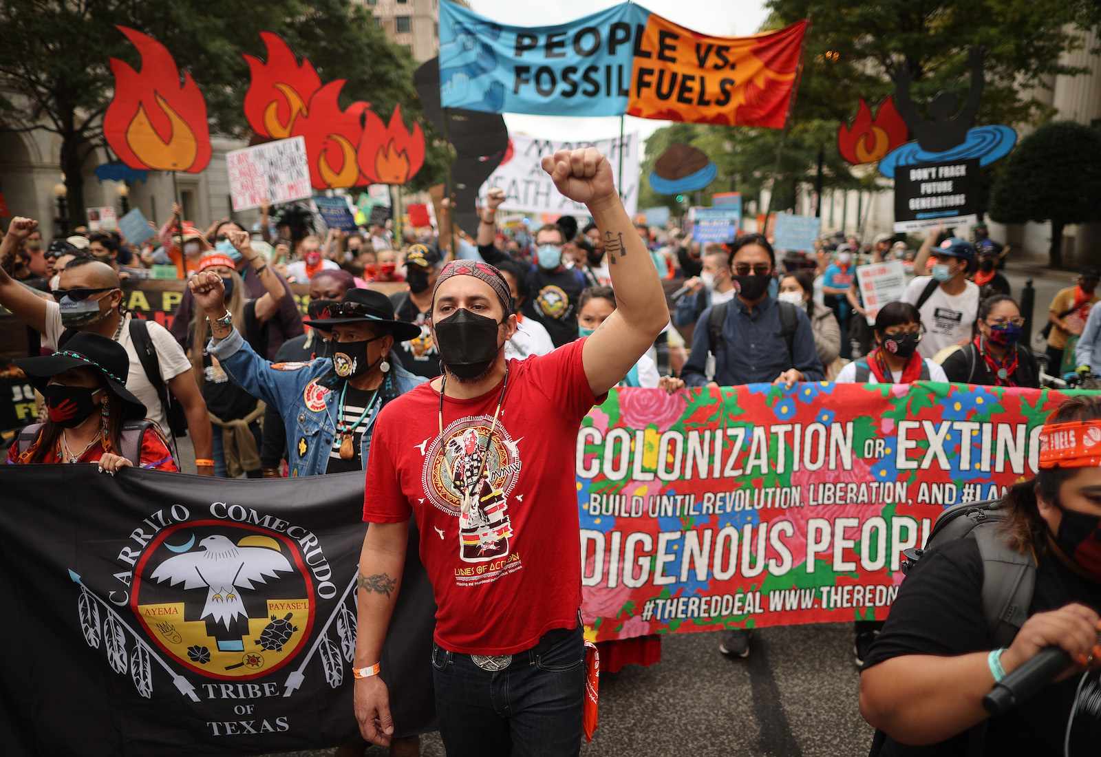 A crowd at the People vs. Fossil Fuels protests in Washington, D.C.