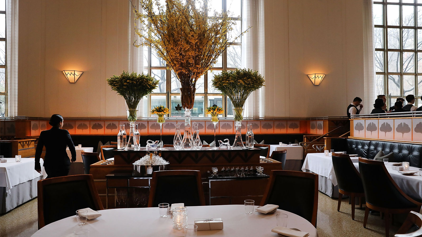 Interior of restaurant Eleven Madison Park in New York City