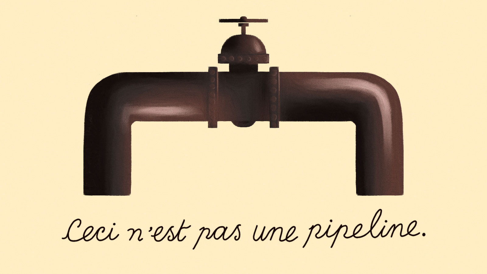 Illustration: parody of Magritte's 