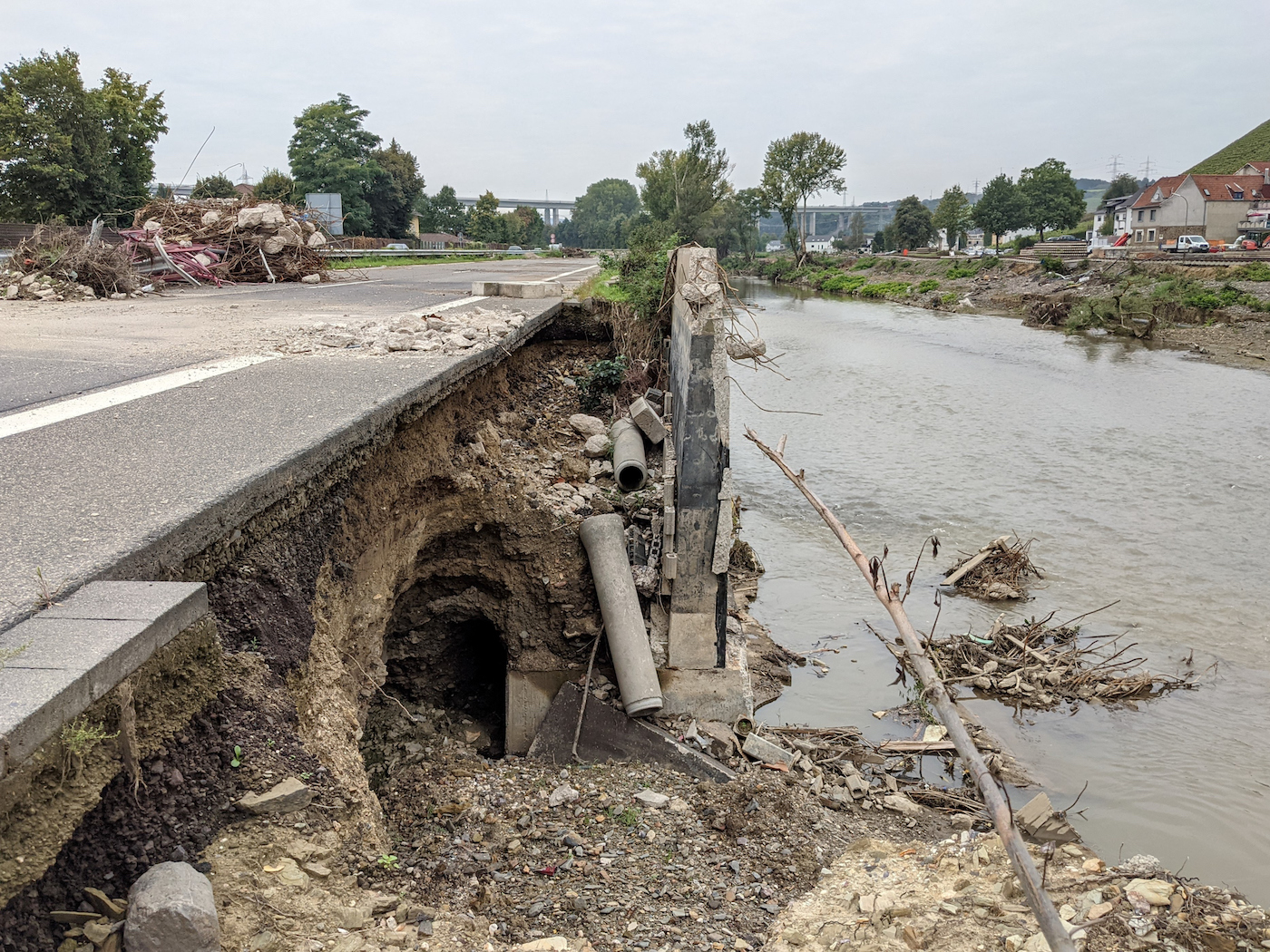 Highway in the Ahrtal Germany two months after a big flood.