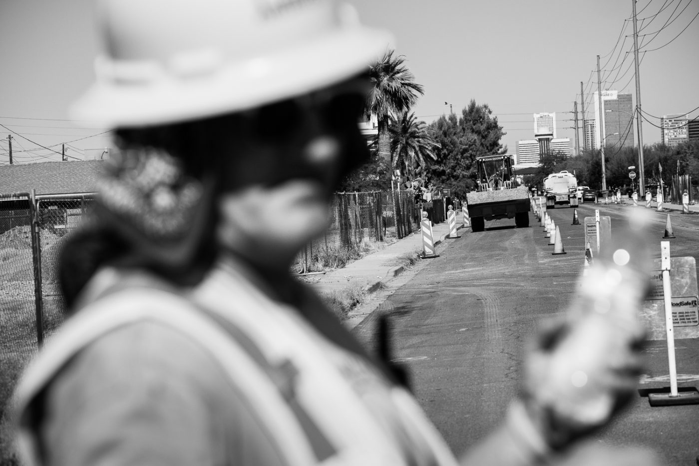 Photo: Construction worker, David Wright, tries to stay hydrated on an extreme heat advisory day in May in Phoenix, AZ.