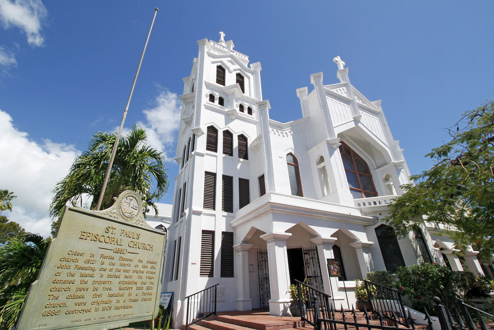 Historic and tourist center Saint Paul Episcopal Church in Florida.