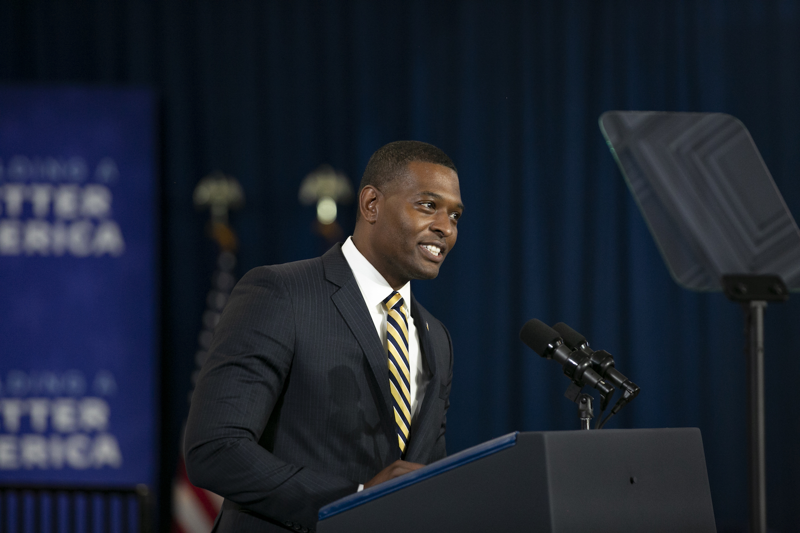 EPA Administrator Michael S. Regan speaks to guests during a visit to North Carolina Agricultural and Technical State University on April 14, 2022 in Greensboro, North Carolina.