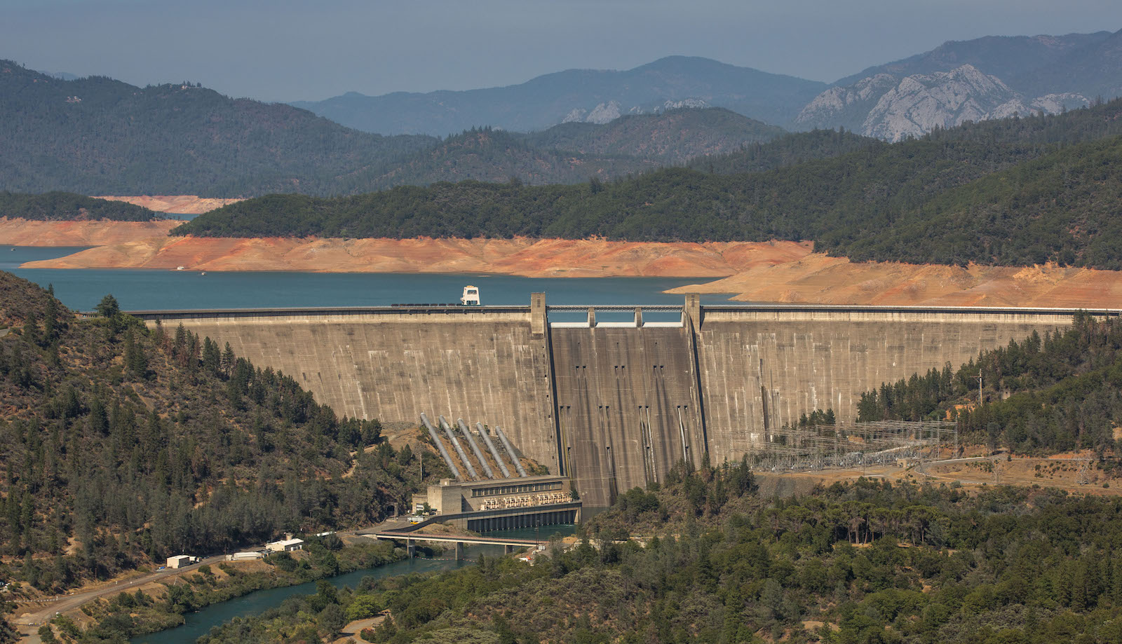 Aerial view of Shasta Lake in California