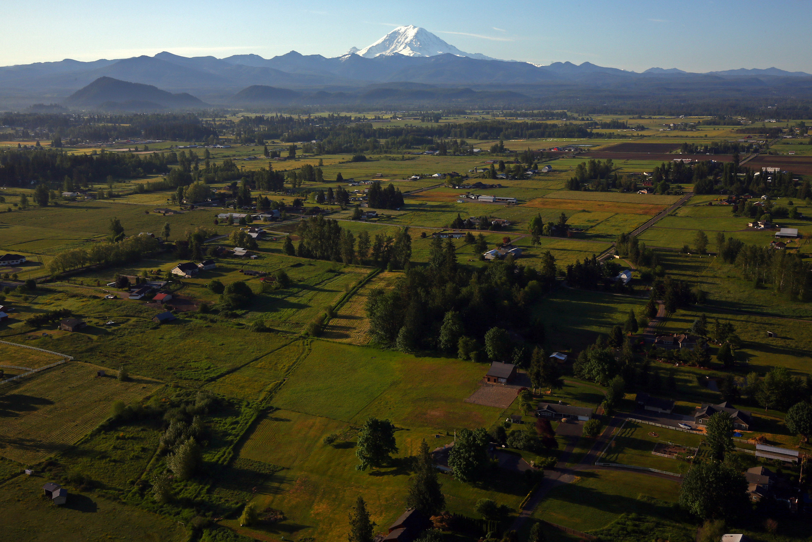 Mount Rainier is visible early Friday, May 13, 2016.