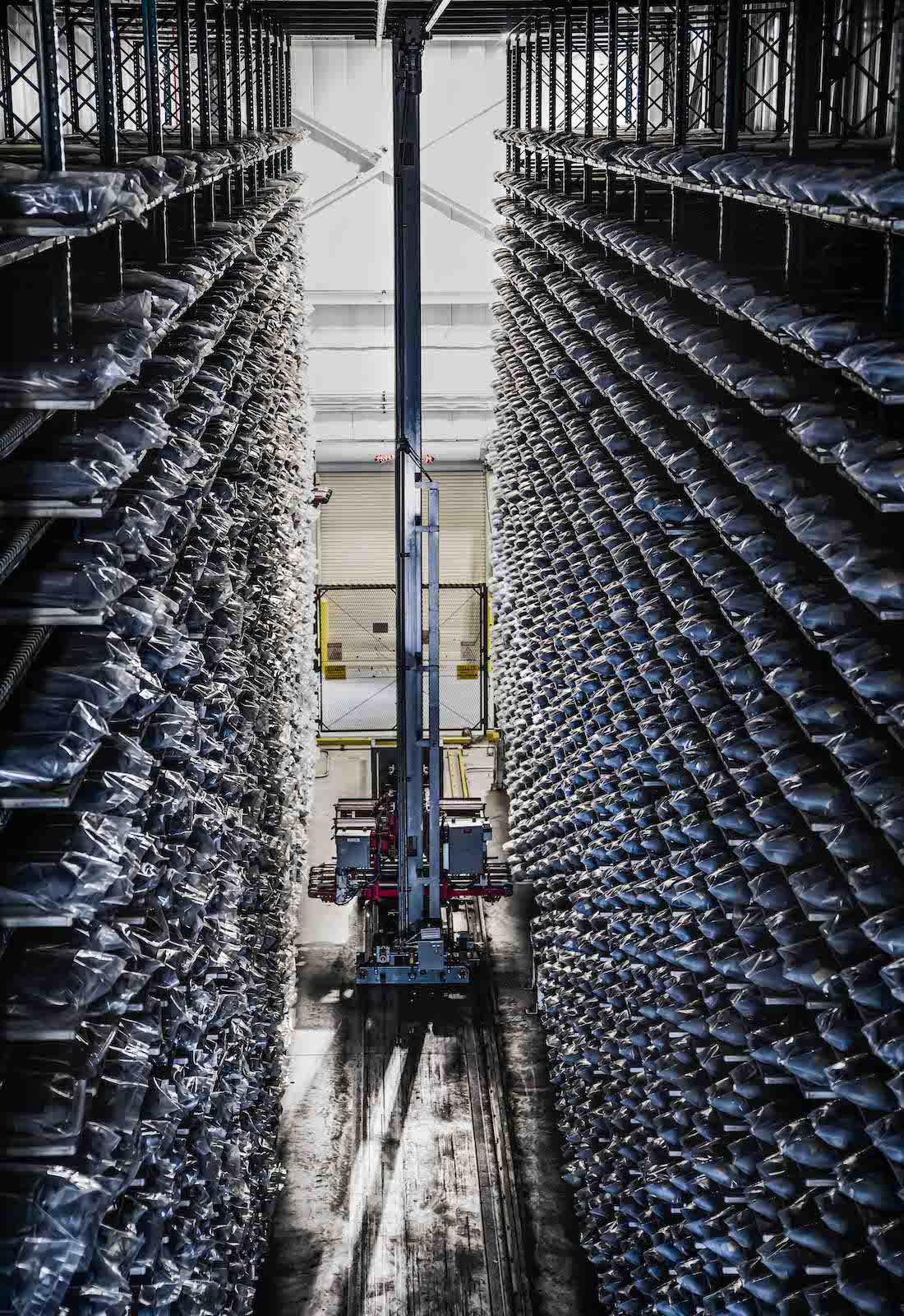 Rods of polysilicon stacked in a facility