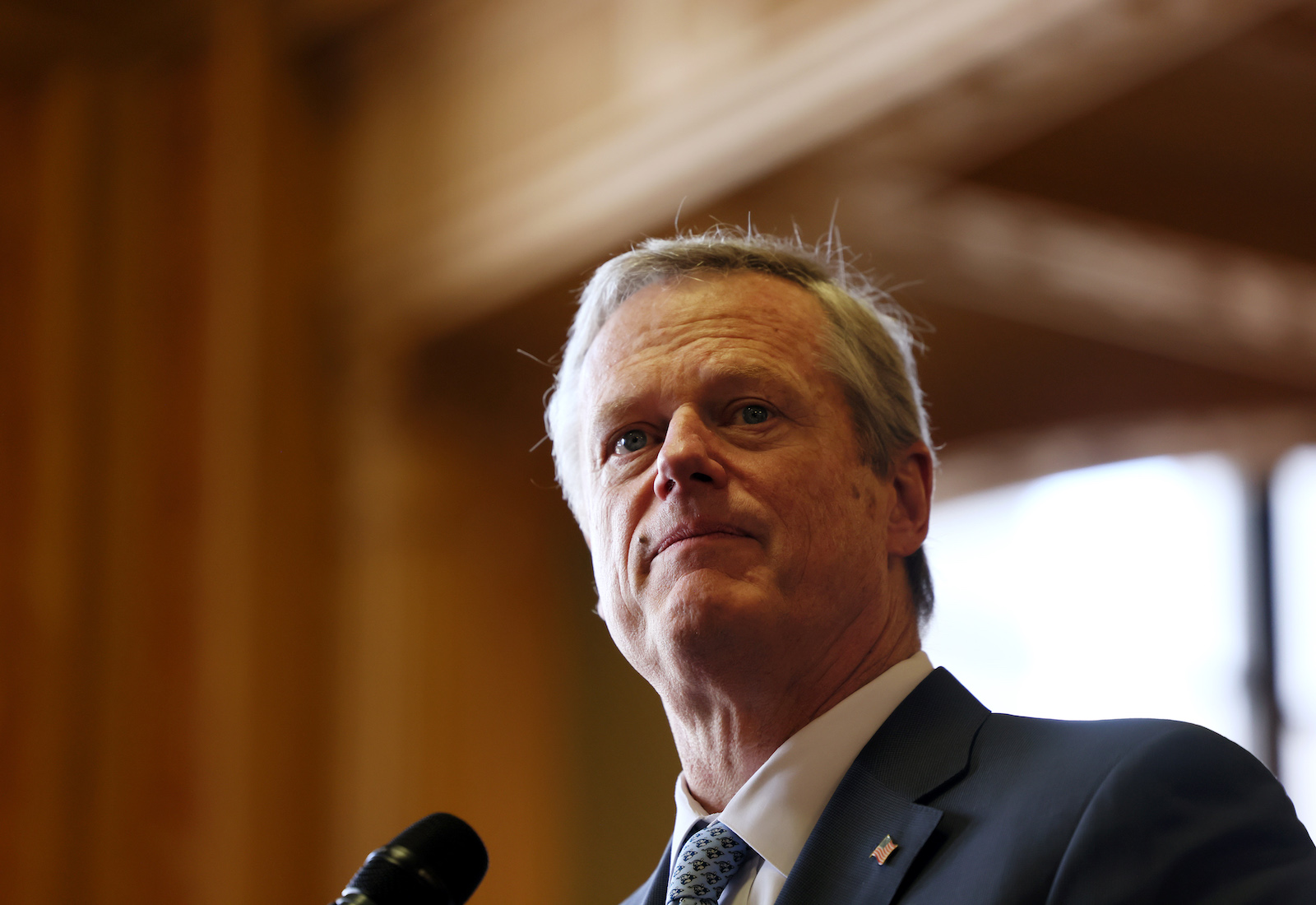 Charlie Baker at a podium