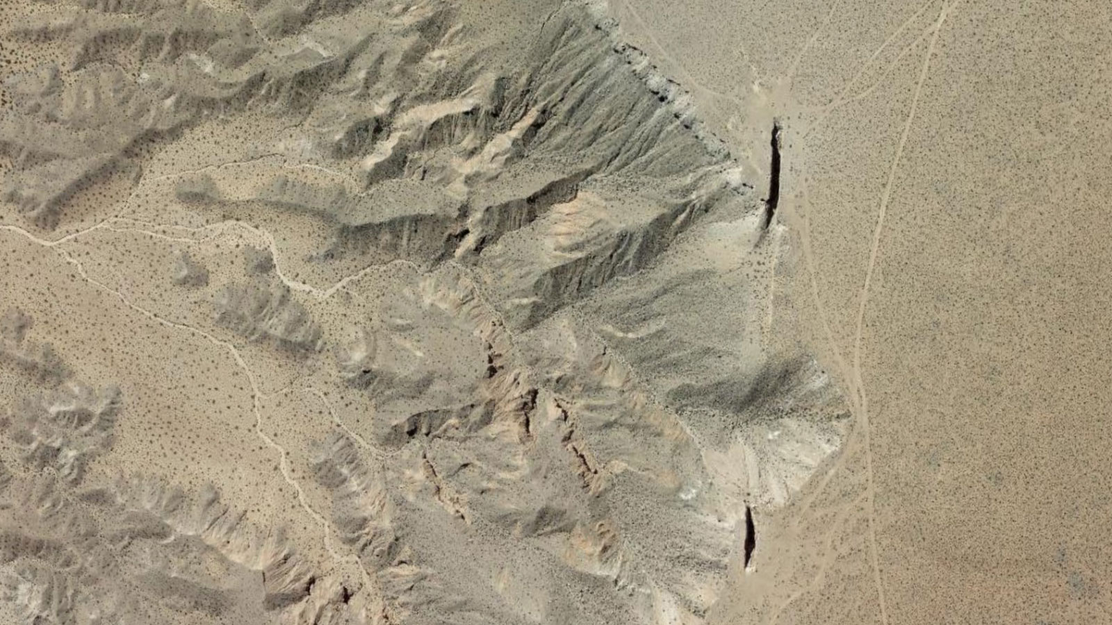 Satellite view of Michael Heizer's 