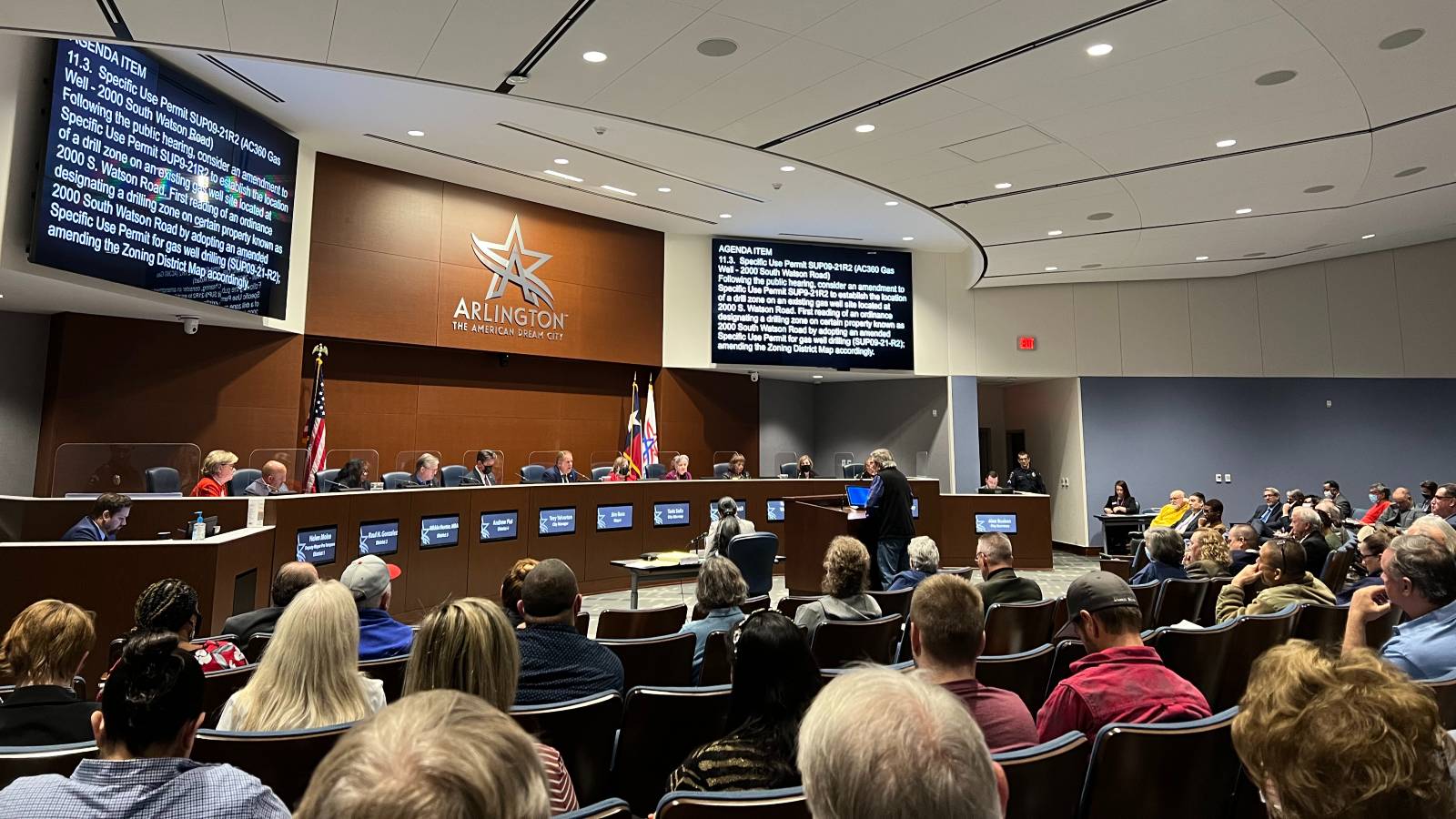 Arlington, Texas city council meeting.