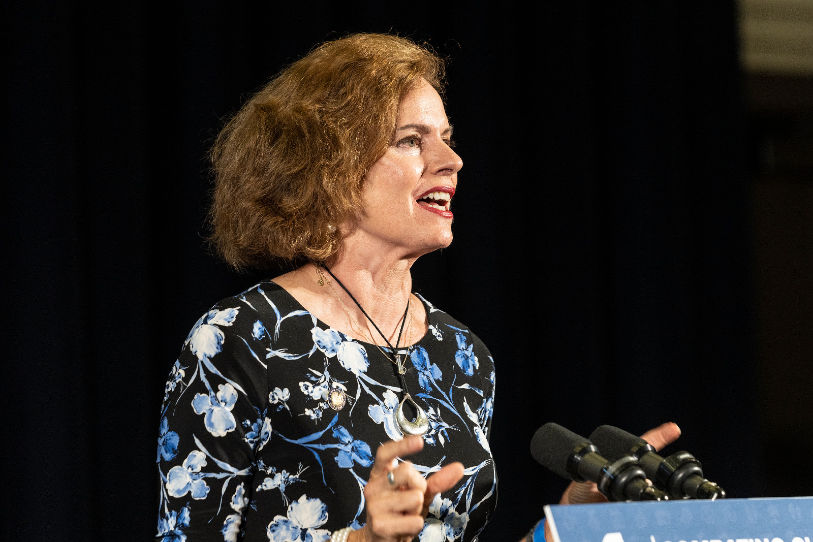 Assembly member Patricia Fahy speaks at Newlab Headquarters at Brooklyn Navy Yard.