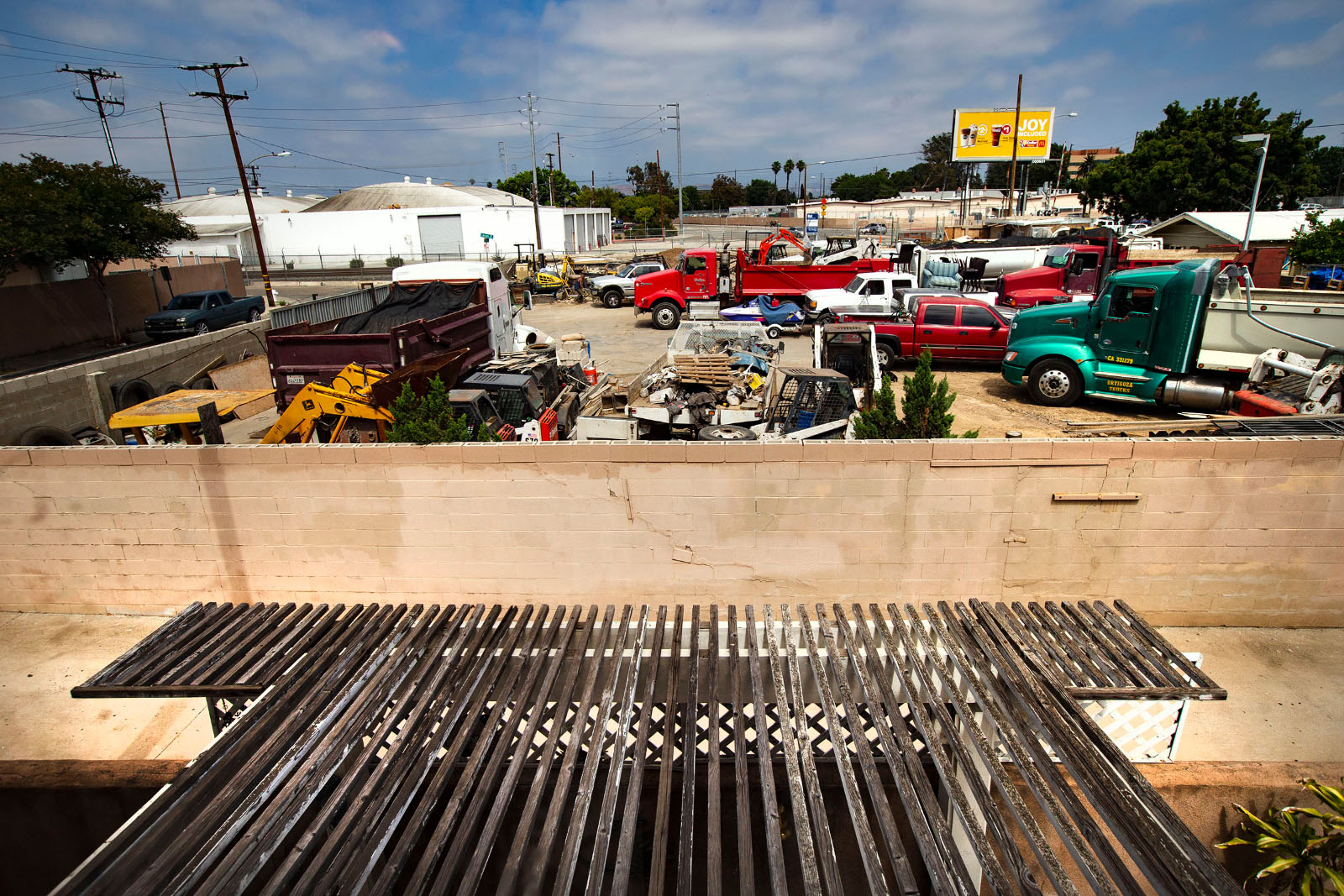 View of industrial businesses as seen from a local resident's window