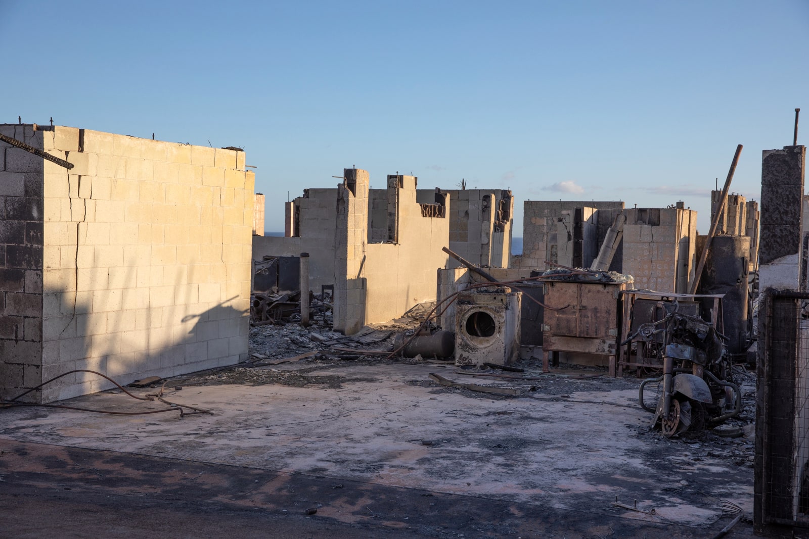 a burned out shell of a home