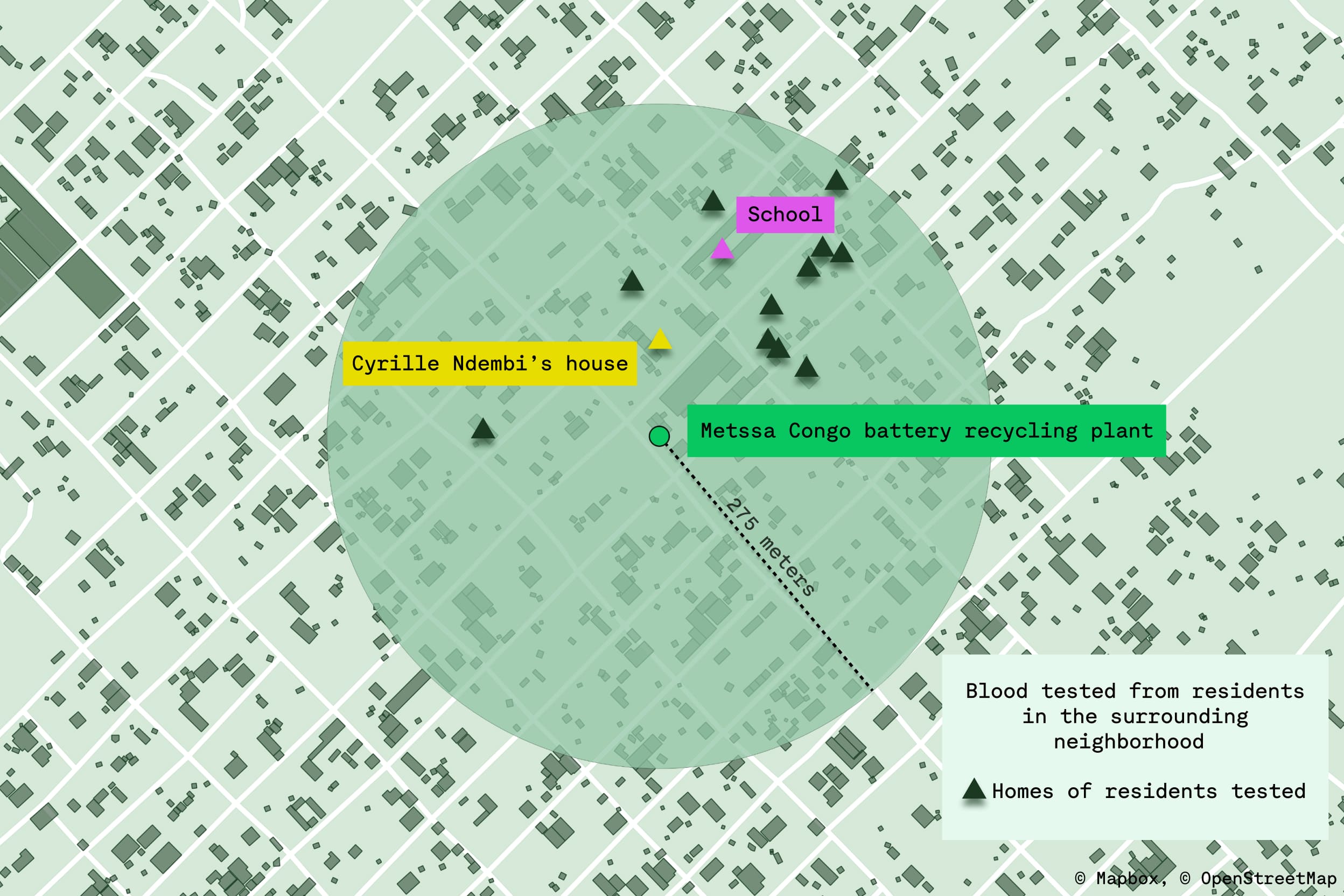 A map of city streets