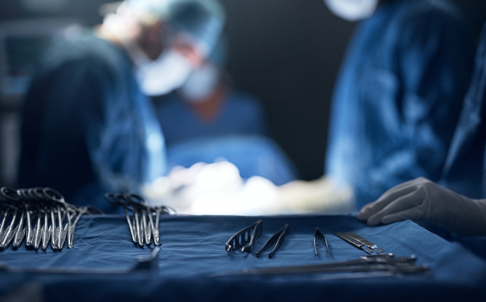 Stock photo of a surgical tray containing medical equipment