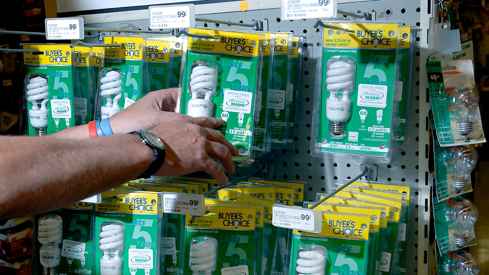 Energy efficient flourescent replacement lightbulbs