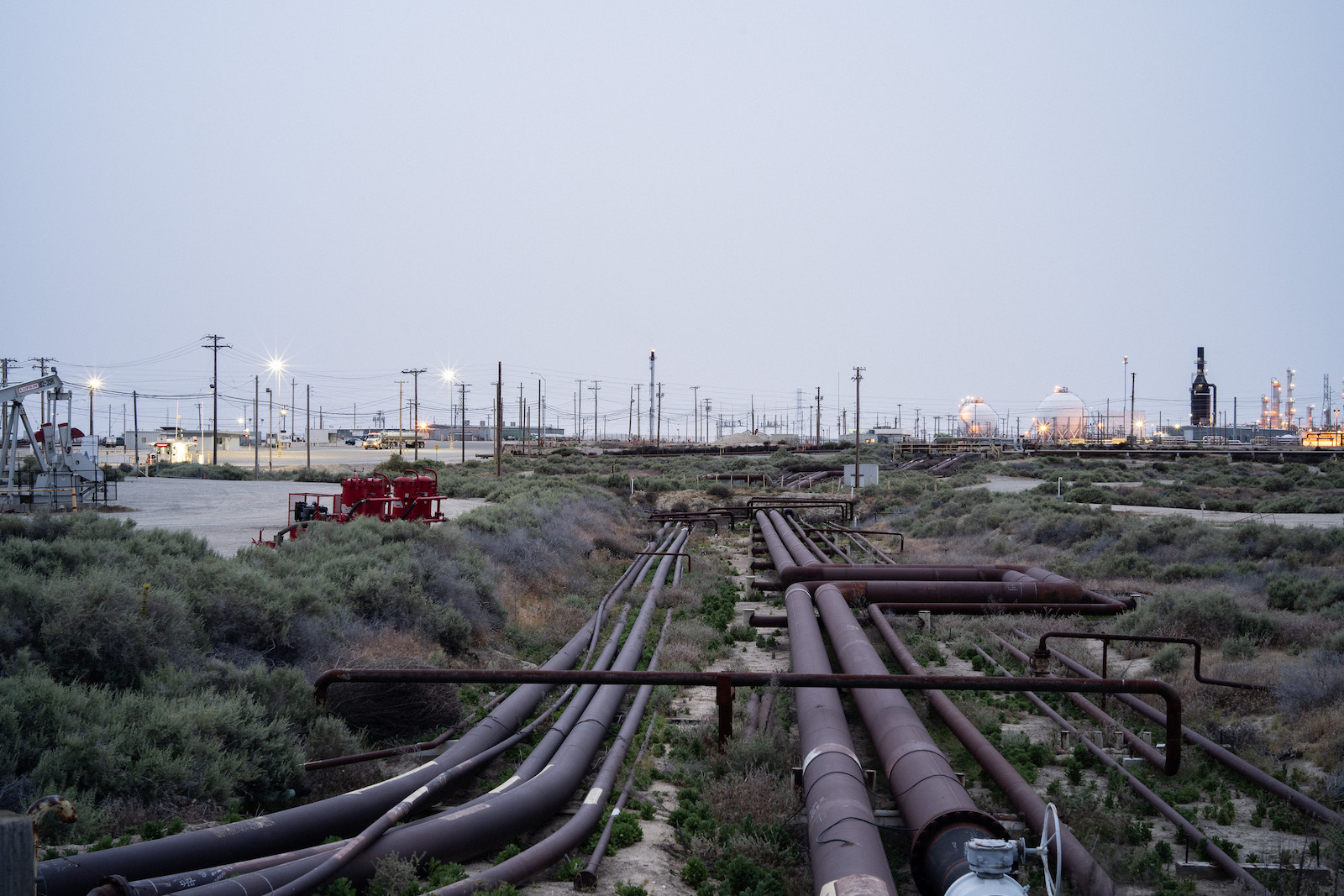 pipes come from an oil and gas facility